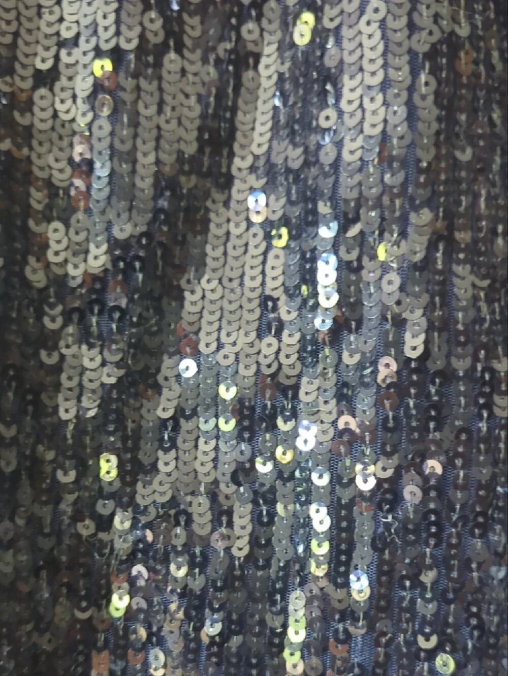 STAUD Black Blue Sequin Long-Sleeve Mini Dress - Picture 5 of 8